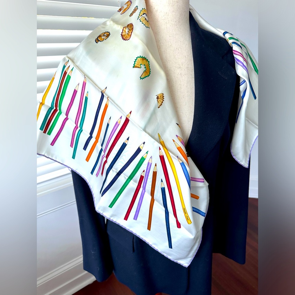 HERMES Carré 90CM SILK SCARF - A VOS CRAYONS BY LEIGH COOKE